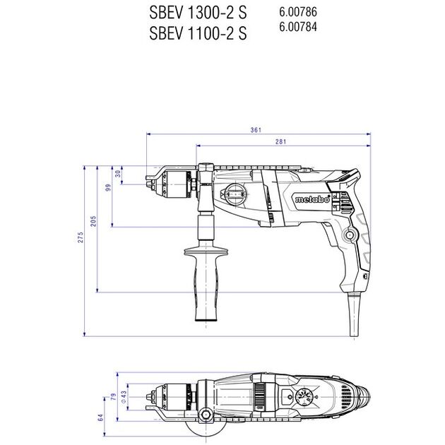Metabo SBEV 1300-2 S ударна, швидкознімний патрон Futuro Plus, кейс, фото , изображение 3 | SNABZHENIE.com.ua