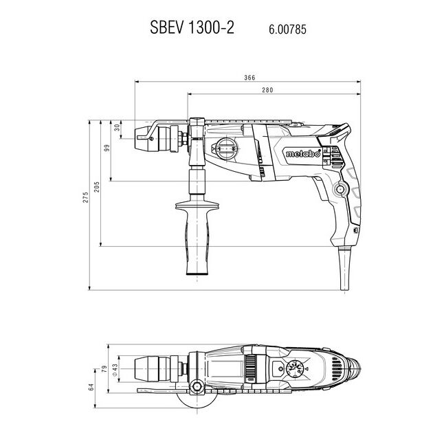 Metabo SBEV 1300-2, ударна, 2 швидкості, ключовий патрон, коробка, фото , изображение 9 | SNABZHENIE.com.ua Metabo SBEV 1300-2, ударна, 2 швидкості, ключовий патрон, коробка, фото , изображение 9 | SNABZHENIE.com.ua
