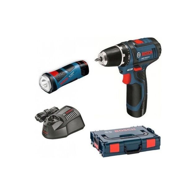 Bosch GSR 12V-15 Professional + Фонарь GLI, фото , изображение 7 | SNABZHENIE.com.ua