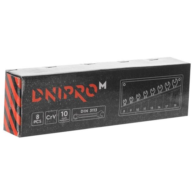 Dnipro-M Набор ключей рожково-накидных (8 шт.) (8-11, 13, 14, 17, 19 мм), фото , зображення 3 | SNABZHENIE.com.ua