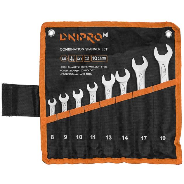 Dnipro-M Набор ключей рожково-накидных (8 шт.) (8-11, 13, 14, 17, 19 мм), фото , зображення 2 | SNABZHENIE.com.ua