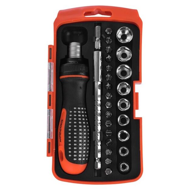 Dnipro-M Набір викруток з тріскачкою і насадками 28 в 1 28 шт., фото , зображення 3 | SNABZHENIE.com.ua