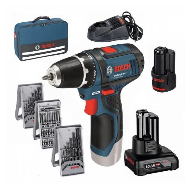 Bosch GSR 12V-15 Professional +набори свердел і біт, 39 од., фото , изображение 2 | SNABZHENIE.com.ua