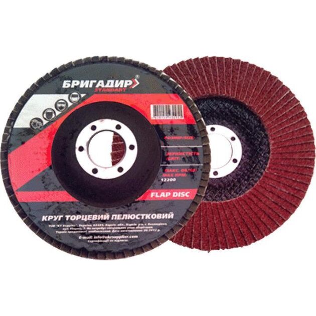 Dnipro-M Круг лепестковый торцевой "Бригадир Standart" 125 22,2, Р80, фото , зображення 2 | SNABZHENIE.com.ua
