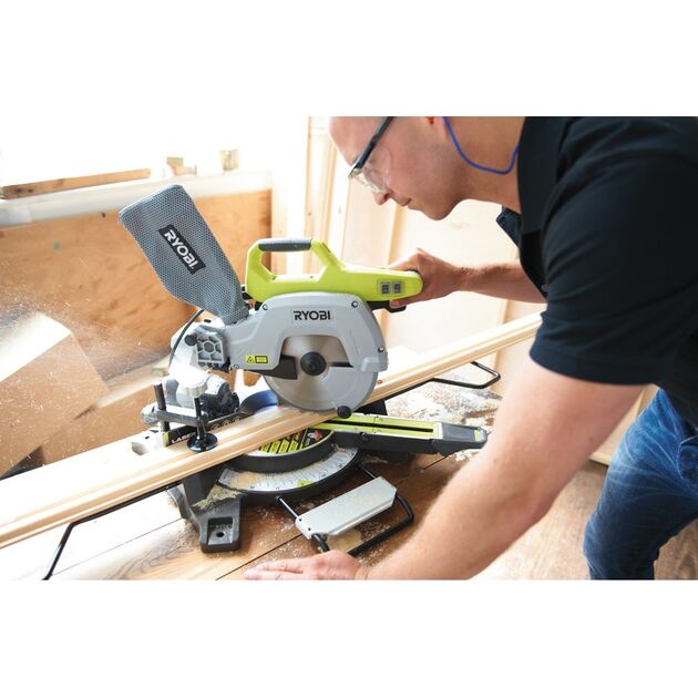 Ryobi Пила торцювальна Ryobi EMS216L з протяжкою, 1500Вт, 216мм, лазер, 13кг, фото , изображение 7 | SNABZHENIE.com.ua Ryobi Пила торцювальна Ryobi EMS216L з протяжкою, 1500Вт, 216мм, лазер, 13кг, фото , изображение 7 | SNABZHENIE.com.ua