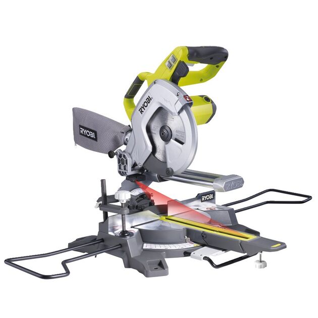 Ryobi Пила торцювальна Ryobi EMS216L з протяжкою, 1500Вт, 216мм, лазер, 13кг, фото  | SNABZHENIE.com.ua