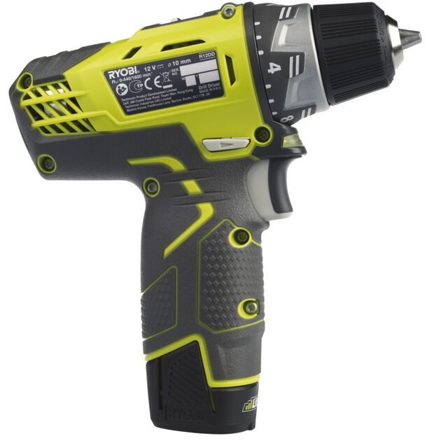 Ryobi Шуруповерт R12DD-L13S акумуляторний, 12В Li-Ion, 2-скор., 1х1.3Aч, 10мм, ЗП, сумка, фото , зображення 2 | SNABZHENIE.com.ua