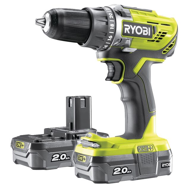 Ryobi Шуруповерт R18DD3-220S акумуляторний, 18В, 2-скор., 2год-аккум., 2.0 А / ч, сумка, фото  | SNABZHENIE.com.ua
