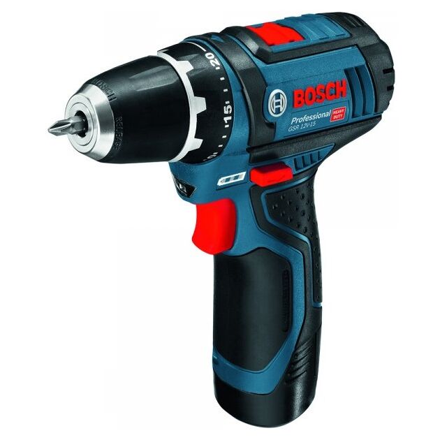 Bosch GSR 12V-15 аккумуляторный, 12В, 2x2Ач, GAL1230CV, кейс, + ящик Toolbox Pro, фото , изображение 2 | SNABZHENIE.com.ua