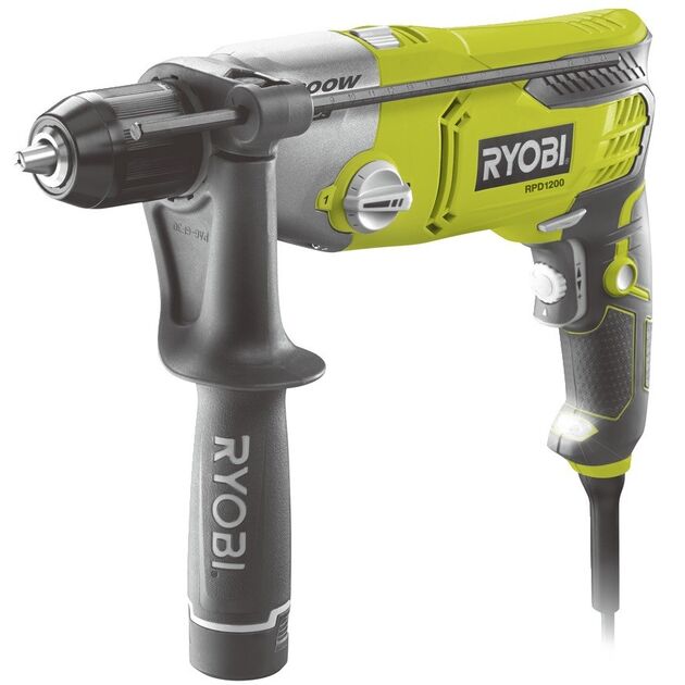 Ryobi Дриль ударний RPD1200-K, 1200 Вт, 2 шв., 13мм БЗП, LED 3.2кг, фото , изображение 2 | SNABZHENIE.com.ua