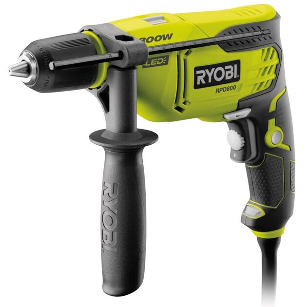 Ryobi Дриль ударний RPD800-K, 800 Вт, 13мм БЗП, LED, 1.8кг, фото  | SNABZHENIE.com.ua