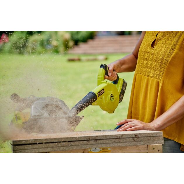 Ryobi Воздуходув садовий ONE + R18TB-0 акумуляторна ручна, 18В, 5А / ч, 68м / с, solo (без АКБ і ЗУ), фото , зображення 5 | SNABZHENIE.com.ua Ryobi Воздуходув садовий ONE + R18TB-0 акумуляторна ручна, 18В, 5А / ч, 68м / с, solo (без АКБ і ЗУ), фото , зображення 5 | SNABZHENIE.com.ua
