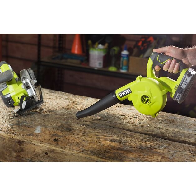 Ryobi Воздуходув садовий ONE + R18TB-0 акумуляторна ручна, 18В, 5А / ч, 68м / с, solo (без АКБ і ЗУ), фото , зображення 4 | SNABZHENIE.com.ua Ryobi Воздуходув садовий ONE + R18TB-0 акумуляторна ручна, 18В, 5А / ч, 68м / с, solo (без АКБ і ЗУ), фото , зображення 4 | SNABZHENIE.com.ua
