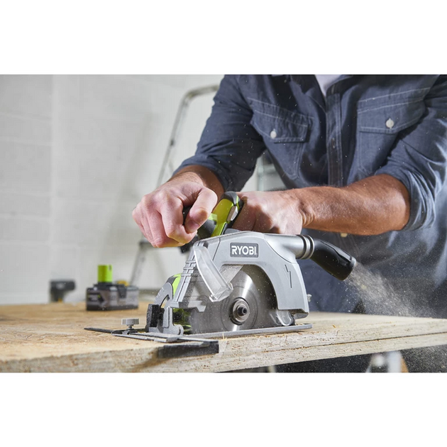 Ryobi Пила дискова ONE+ R18CS-0 18В 165мм, 0-4700 об/хв (без АКБ і ЗП), фото , зображення 4 | SNABZHENIE.com.ua Ryobi Пила дискова ONE+ R18CS-0 18В 165мм, 0-4700 об/хв (без АКБ і ЗП), фото , зображення 4 | SNABZHENIE.com.ua