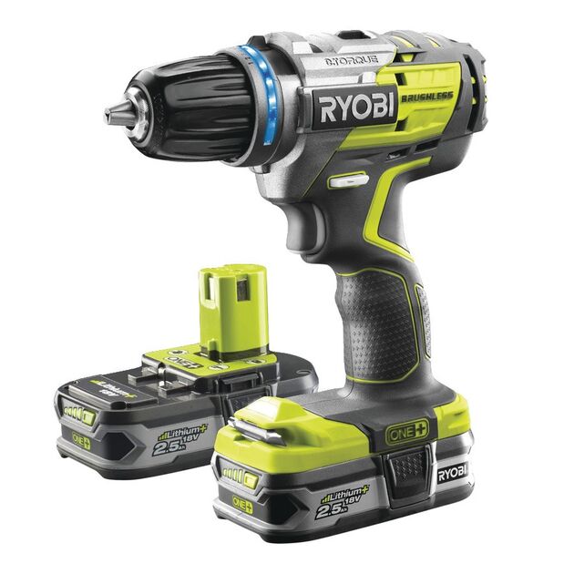 Ryobi Шуруповерт-дриль ONE+ R18DDBL-225B 18В, 2х2.5Агод безщітковий, фото , изображение 2 | SNABZHENIE.com.ua