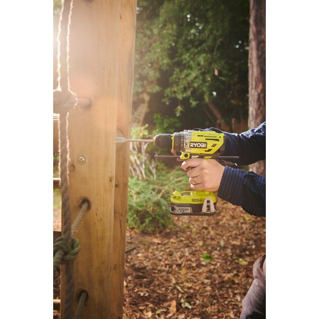 Ryobi Шуруповерт-дриль ONE+ R18PD7-0, 18В, ударний, безщітковий 85Нм (без АКБ та ЗП), фото , изображение 10 | SNABZHENIE.com.ua