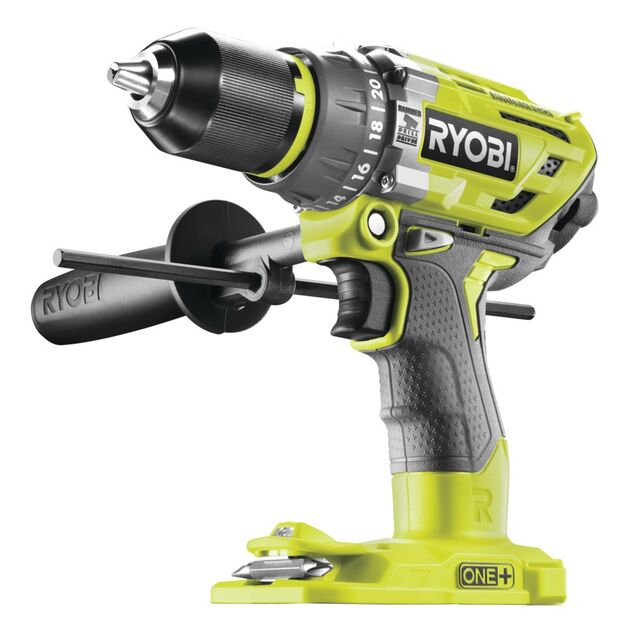 Ryobi Шуруповерт-дриль ONE+ R18PD7-0, 18В, ударний, безщітковий 85Нм (без АКБ та ЗП), фото , изображение 2 | SNABZHENIE.com.ua
