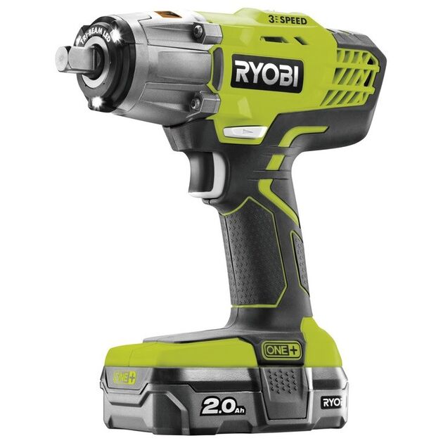 Ryobi Гайковерт ударний ONE + R18iW3-120S 18В, 1/2 '' 3-х скорост., 1x2.0 а / ч, фото  | SNABZHENIE.com.ua
