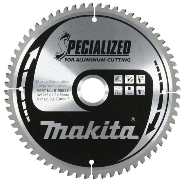 Makita Пильний диск по алюмінію SPECIALIZED 216х30 мм 64 зуба (B-09628), фото  | SNABZHENIE.com.ua