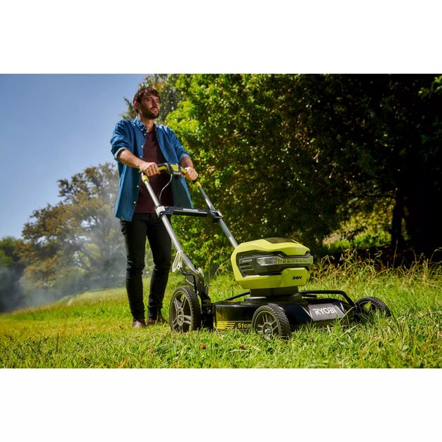 Ryobi Газонокосарка RY36LMMX51A-140 36В 1х4.0А/г, 51см, мульчування, безщітковий двигун, фото , зображення 3 | SNABZHENIE.com.ua Ryobi Газонокосарка RY36LMMX51A-140 36В 1х4.0А/г, 51см, мульчування, безщітковий двигун, фото , зображення 3 | SNABZHENIE.com.ua
