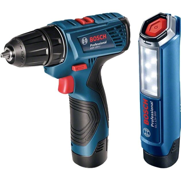 Bosch Professional GSR 120 LI+ ліхтарик GLI 12V-300, фото , зображення 2 | SNABZHENIE.com.ua