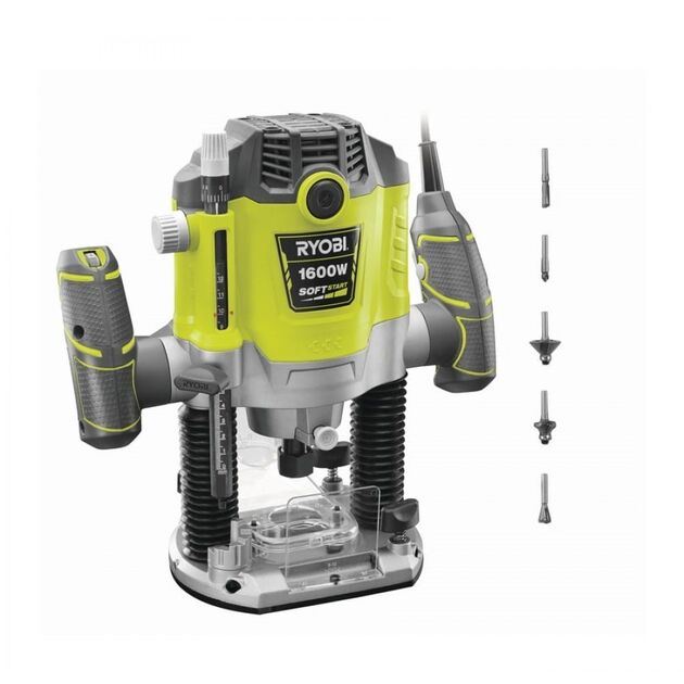 Ryobi Фрезер електричний RRT1600P-K,1600Вт, хід фрези 55 мм,10000-26000 об/хв, фото , изображение 5 | SNABZHENIE.com.ua Ryobi Фрезер електричний RRT1600P-K,1600Вт, хід фрези 55 мм,10000-26000 об/хв, фото , изображение 5 | SNABZHENIE.com.ua