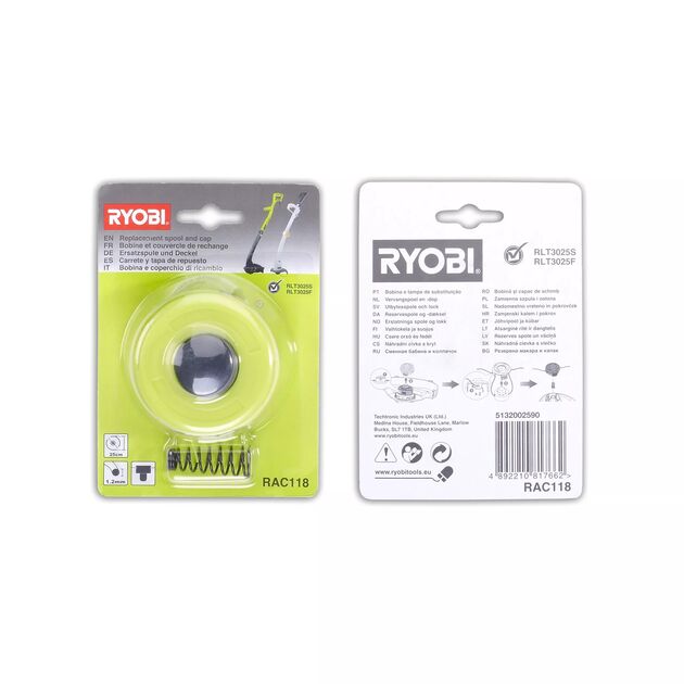 Ryobi Шпуля для тримера RAC118 1.2мм, фото , зображення 4 | SNABZHENIE.com.ua Ryobi Шпуля для тримера RAC118 1.2мм, фото , зображення 4 | SNABZHENIE.com.ua