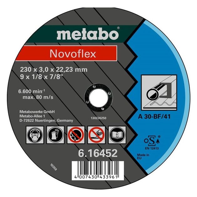 Metabo Круг відрізний Novoflex 230x3,0x22,23 сталь, TF 41, фото  | SNABZHENIE.com.ua