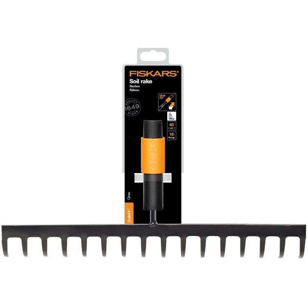 Fiskars Граблі-насадка QuikFit для ґрунту, 40см, 493г, 16 зубів, фото , изображение 5 | SNABZHENIE.com.ua Fiskars Граблі-насадка QuikFit для ґрунту, 40см, 493г, 16 зубів, фото , изображение 5 | SNABZHENIE.com.ua