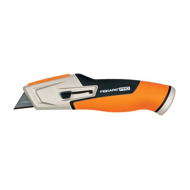 Fiskars Ніж будівельний CarbonMax, трапецівидне висувне лезо, 259мм, 200г, фото  | SNABZHENIE.com.ua