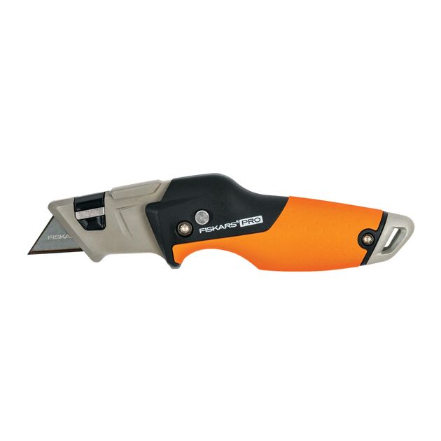 Fiskars Ніж будівельний CarbonMax, трапецієвидне висувне лезо, 185 мм, 200г, фото  | SNABZHENIE.com.ua