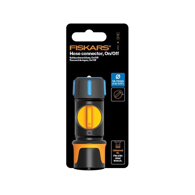 Fiskars Конектор для шлангу 13-15 мм(1/2-5/8") з механізмом  увімк/вимк Watering, фото , зображення 5 | SNABZHENIE.com.ua Fiskars Конектор для шлангу 13-15 мм(1/2-5/8") з механізмом  увімк/вимк Watering, фото , зображення 5 | SNABZHENIE.com.ua