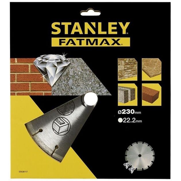 Stanley Диск алмазний, по бетону, цеглі, 230x22.2 мм, фото , зображення 2 | SNABZHENIE.com.ua Stanley Диск алмазний, по бетону, цеглі, 230x22.2 мм, фото , зображення 2 | SNABZHENIE.com.ua