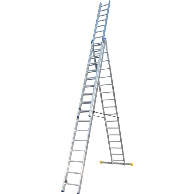 ELKOP Драбина 3-секц. розкл. 3*17сх. 4,6-11,4м VHR P мет.розтяжка, фото , изображение 2 | SNABZHENIE.com.ua
