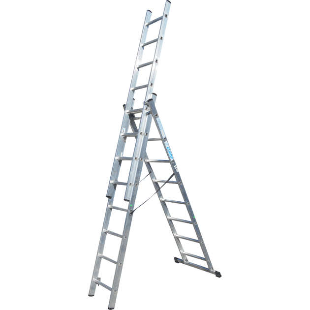 ELKOP Драбина 3-секц. розкл. 3*8сх. 2,2-4,50м VHR T, фото  | SNABZHENIE.com.ua