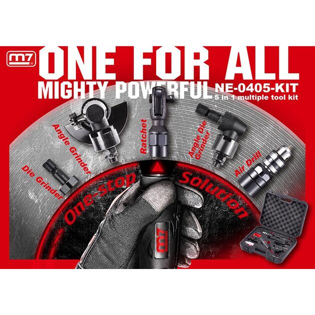 Mighty Seven Набір пневмоінструменту 5 одиниць, фото , зображення 2 | SNABZHENIE.com.ua