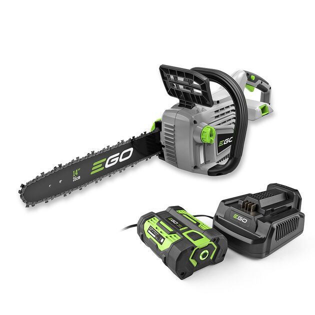EGO Пила ланцюгова акум. CS1401E KIT, 56В, шина 35см, 52лан, 3/8P, 1,1мм, акум. 2,5А*год + зарядний пристрій, фото  | SNABZHENIE.com.ua
