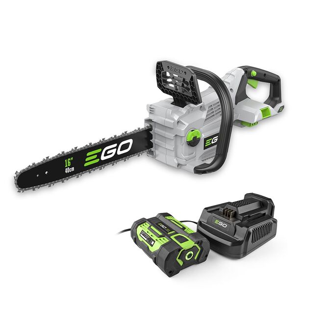 EGO Пила ланцюгова акум. CS1614E KIT, 56В, шина 40см, 56лан, 3/8P, 1,1мм, акум. 5А*год + зарядний пристрій, фото  | SNABZHENIE.com.ua