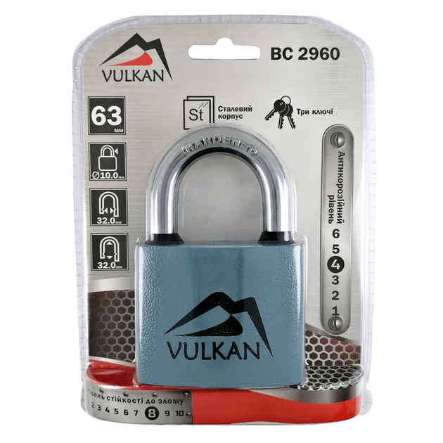 VULKAN Замок навісний 60мм BC2960, фото , изображение 2 | SNABZHENIE.com.ua VULKAN Замок навісний 60мм BC2960, фото , изображение 2 | SNABZHENIE.com.ua