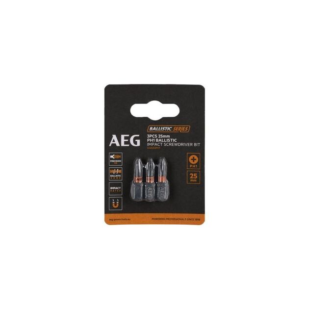 Бита ударная AEG AAK253PH1,  PH1, 25мм (3шт), фото  | SNABZHENIE.com.ua