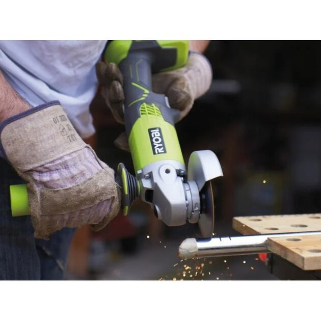 Шлифмашина угловая - болгарка аккумуляторная бесщёточная RYOBI, Ø115мм M18 R18AG-140S (ЗП+1x4,0Aг), фото , изображение 2 | SNABZHENIE.com.ua