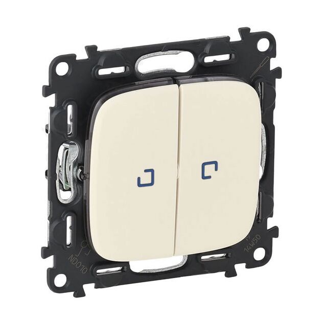 Legrand 10АХ 250В 2-клавішний з підсвіткою Слонова кістка, Valena ALLURE, фото  | SNABZHENIE.com.ua