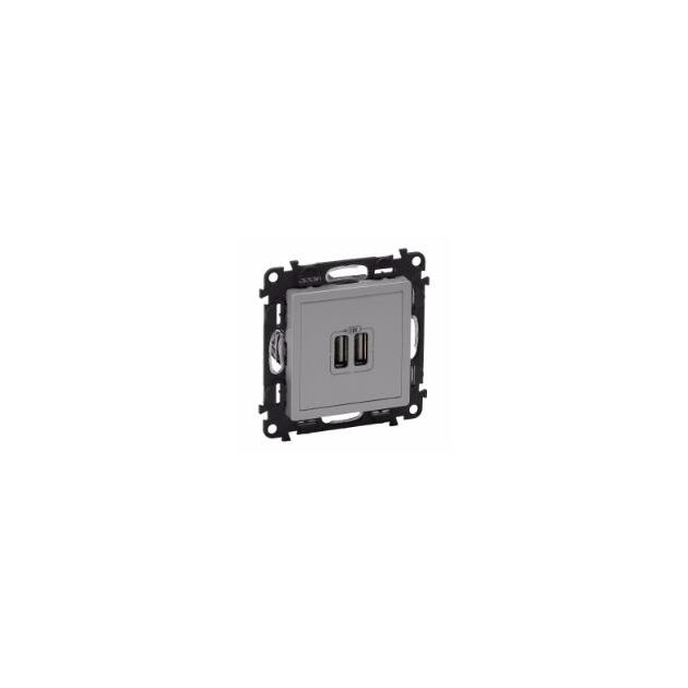 Legrand USB для зарядки двойная Алюминий, Valena LIFE, фото  | SNABZHENIE.com.ua