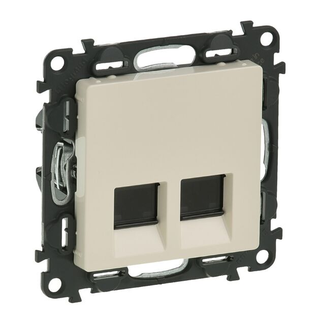 Legrand двойная RJ45 Кат.5е UTP Слоновая кость, Valena LIFE, фото , изображение 2 | SNABZHENIE.com.ua Legrand двойная RJ45 Кат.5е UTP Слоновая кость, Valena LIFE, фото , изображение 2 | SNABZHENIE.com.ua