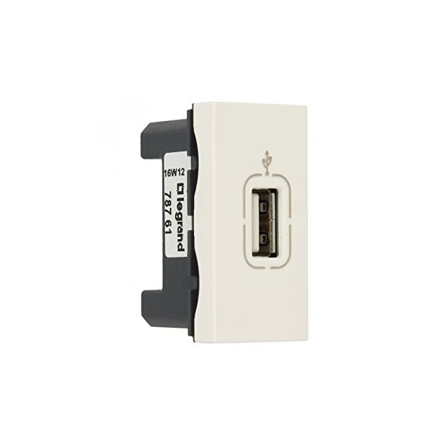 Legrand Розетка Mosaic, USB, типу А, 1 модуль, білий, фото  | SNABZHENIE.com.ua