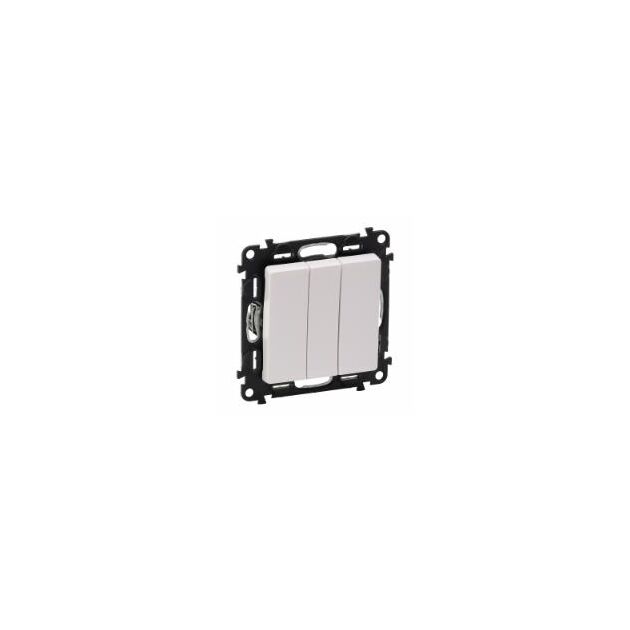 Legrand Вимикач 3-клавішний з підсвіткою Valena LIFE, 10АХ, 250V, білий, фото  | SNABZHENIE.com.ua