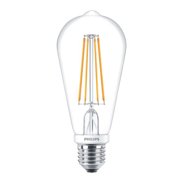 Philips LED Fila Dim E27 7-70W 2700K 230V ST64 CL, фото  | SNABZHENIE.com.ua