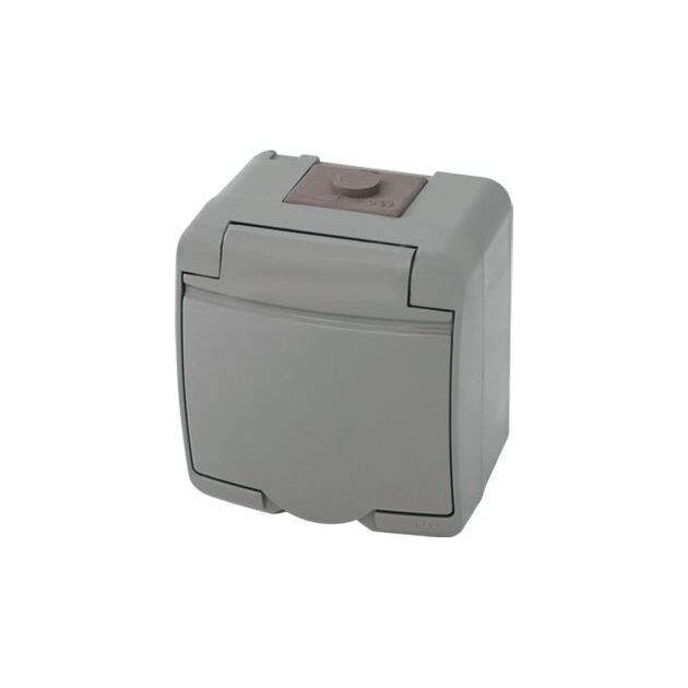 ETI Розетка, 1xSchuko RHE-1s (біла кришка, IP54), фото  | SNABZHENIE.com.ua