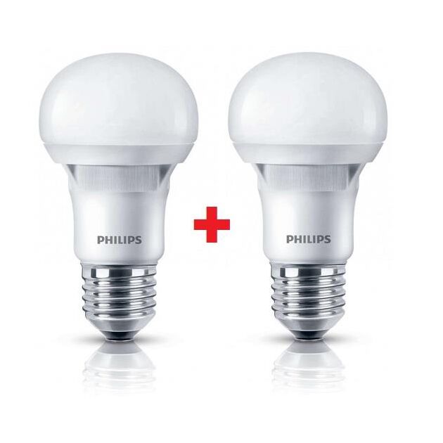 Philips LEDBulb E27 5-40W 230V 3000K A60 Essential (1+1), фото , зображення 2 | SNABZHENIE.com.ua Philips LEDBulb E27 5-40W 230V 3000K A60 Essential (1+1), фото , зображення 2 | SNABZHENIE.com.ua