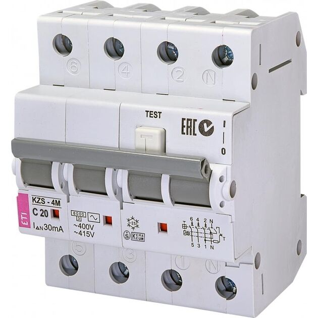 ETI KZS-4M 3p+N C 20/0,03 тип AC (6kA), фото  | SNABZHENIE.com.ua